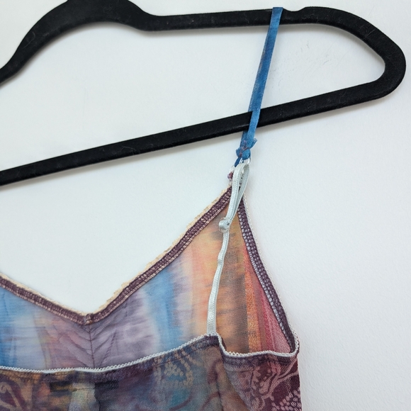 Vintage Express Rainbow Sheer Mesh Raw Hem Bow Detail Adjustable Cami Lace Trim - Picture 6 of 15